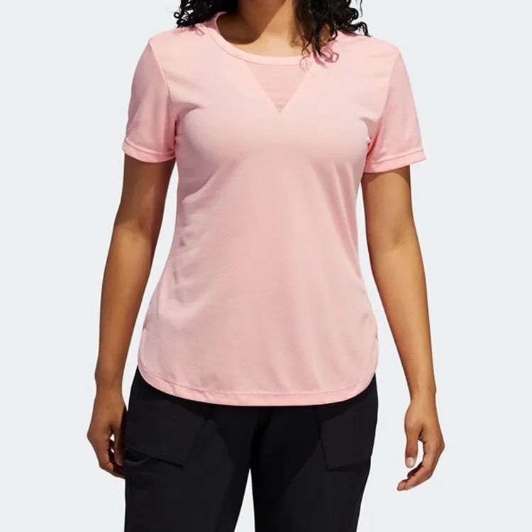 Adidas Set in Sleeve T Shirt Women's Pink-3