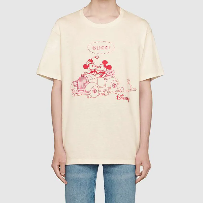 Disney X GUCCI T Shirts Men Beige-1