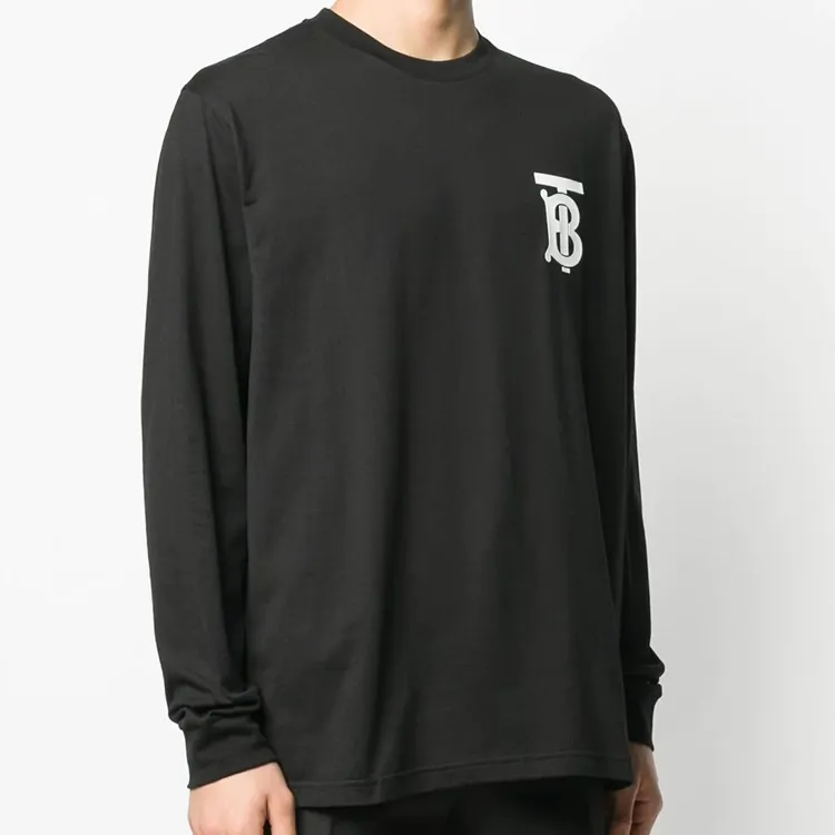 Burberry Logo Cotton Long Sleeve T Shirt-3