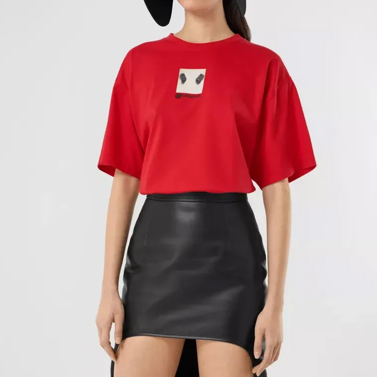 Burberry T Shirts Women's Red-4