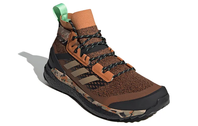Adidas Terrex Free Hiker Slip-Resistant Mid-Top Trekking Shoes Men's Brown Black-2