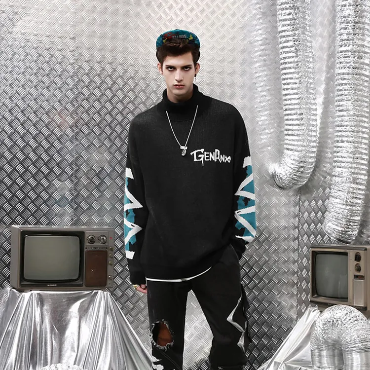 GENANX Sweaters Unisex Black-5