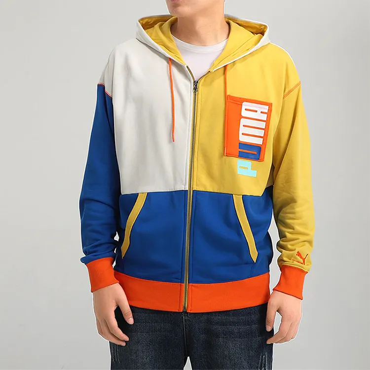PUMA Jackets Men Gray & Blue Yellow-2