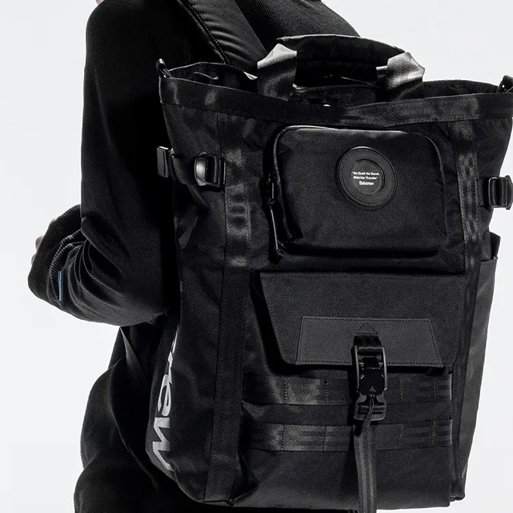 Subcrew Polyester Tote Bag Shopping Bag Shoulder Bag Backpack Men's Black-3