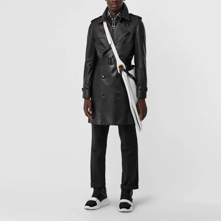 Burberry Leather Jacket Men's Black-5