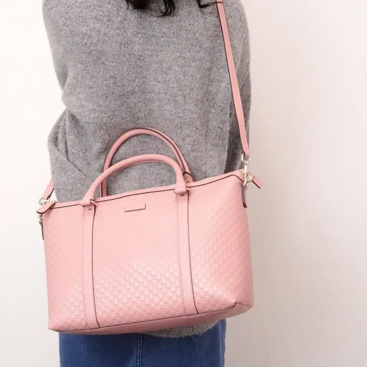 GUCCI Cow Leather Handbag Women's Pink-8