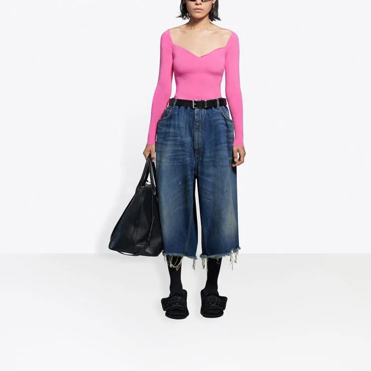 Balenciaga Sweetheart Neckline Knit Top-2