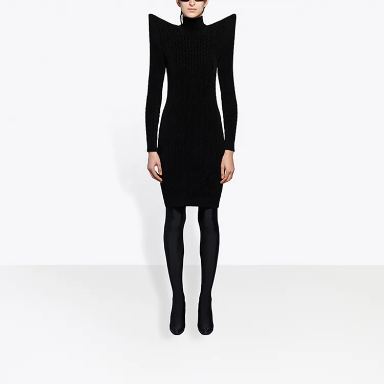 Balenciaga Long Sleeved Dresses Women's Black-1