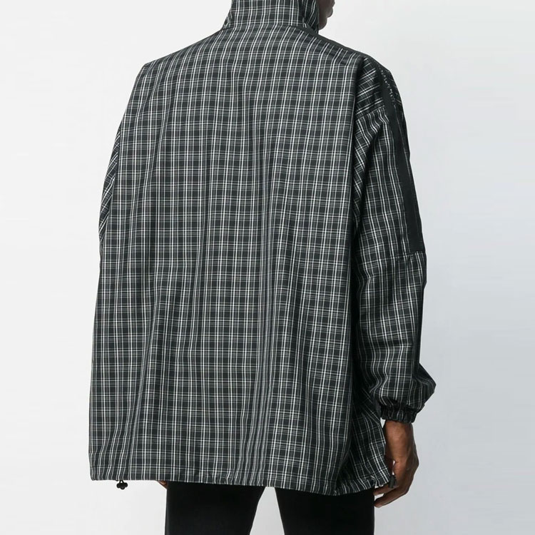 Balenciaga Checkered Nylon Track Suit Jacket 'Black' - POIZON
