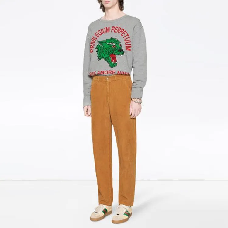 GUCCI Panther Face Cotton Sweatshirt-1
