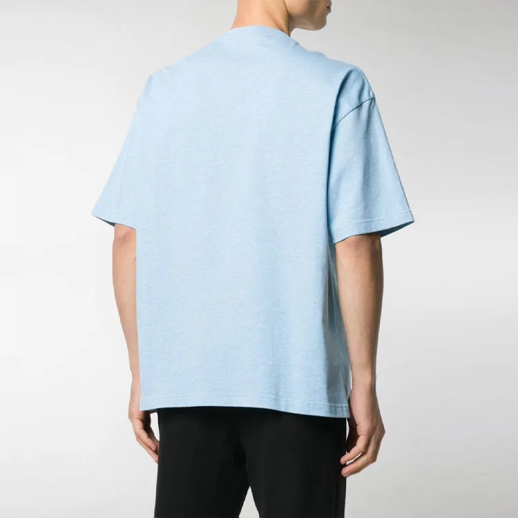 Balenciaga Drop Shoulder Sleeve T Shirt Unisex Light Blue-1