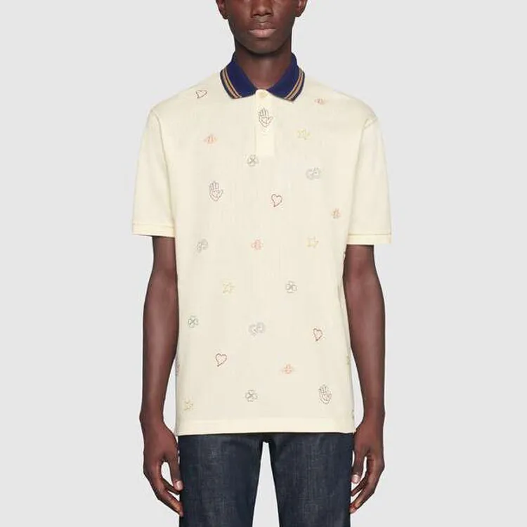 GUCCI Polo Shirts Men Ivory White-1