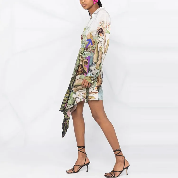 OFF WHITE Botanical print Shirt Dress-2