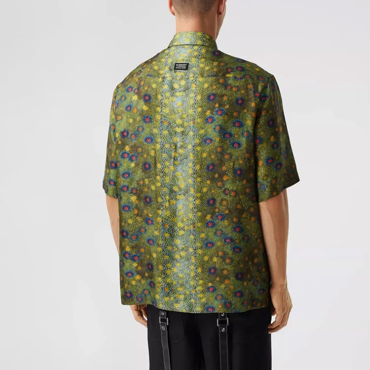 Burberry Mulberry Silk Fish Scale Shirt-2