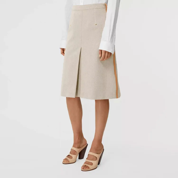 Burberry SS21 Casual Long Skirts Women's Gray-2