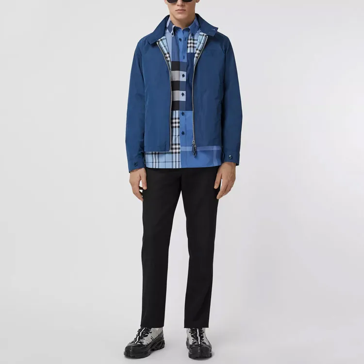 Burberry Jackets Men Ink Blue-2