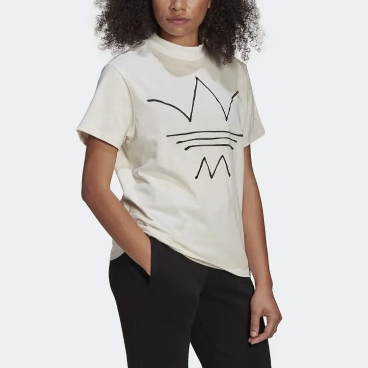 Adidas Originals Set in Sleeve T Shirt Women's Jade White-3