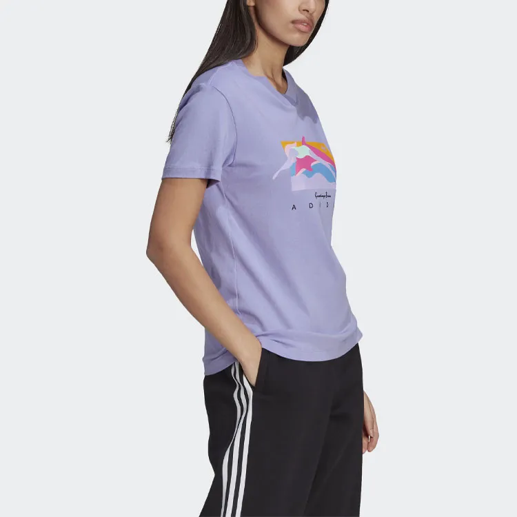 Adidas Originals Fakten T Shirts Women's Light Purple-3