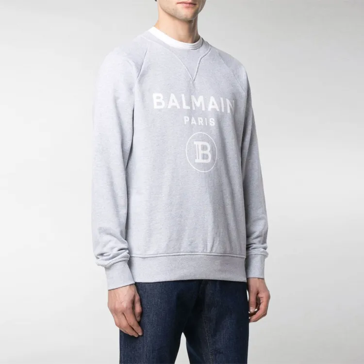 BALMAIN Sweatshirts Men Gray-4