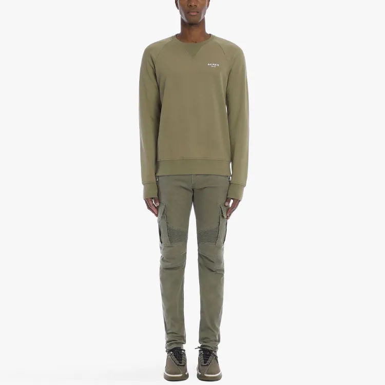 BALMAIN Sweatshirts Men Army Green-4