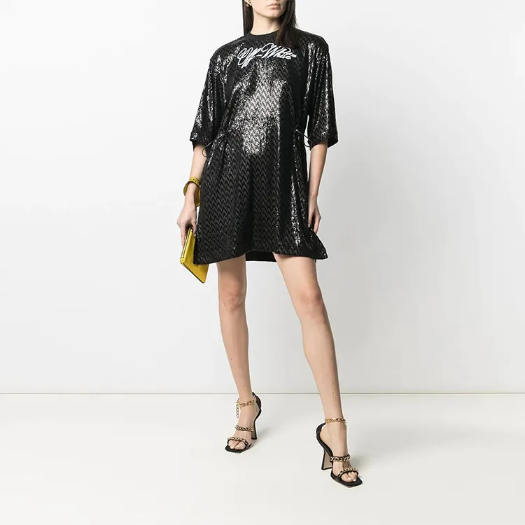 OFF-WHITE FW21 Short-Sleeved Dresses Women's Black-3