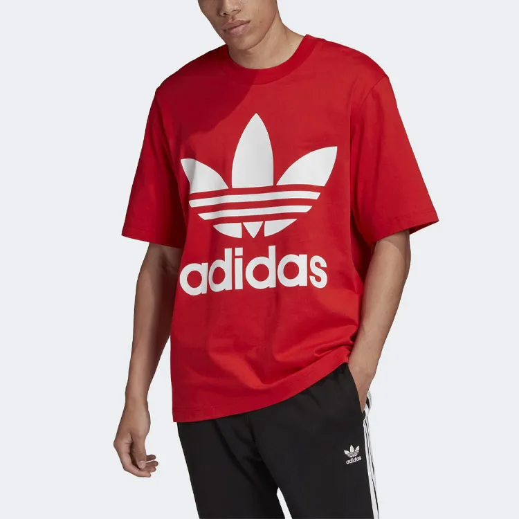Adidas Originals Drop Shoulder Sleeve T Shirt Men's Red-2