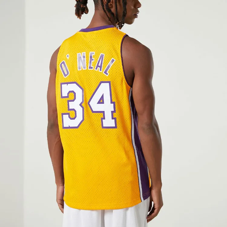 Mitchell & Ness Los Angeles Lakers Home 1999 00 Shaquille O'Neal Swingman Jersey-5