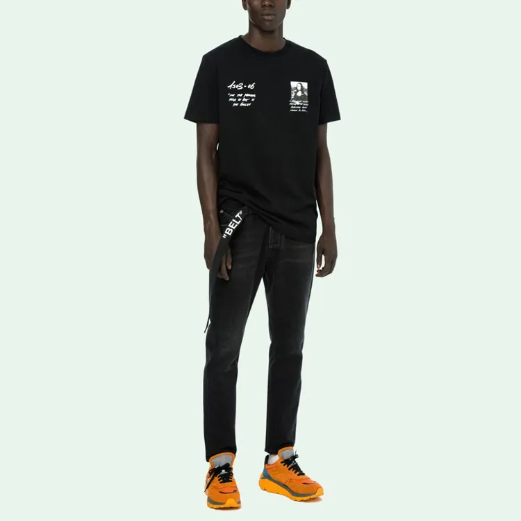 OFF WHITE Oversized Monalisa Graphic Print T Shirt-6