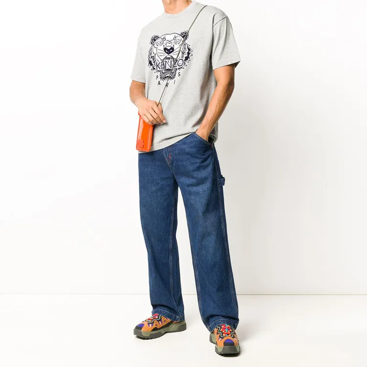 KENZO Classic Tiger Head T Shirt Men's Gray-4