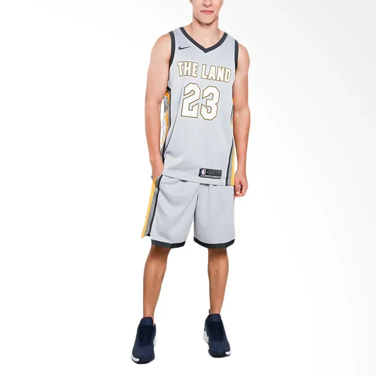 Nike Nike X NBA Basketball Jerseys Men's Gray-2