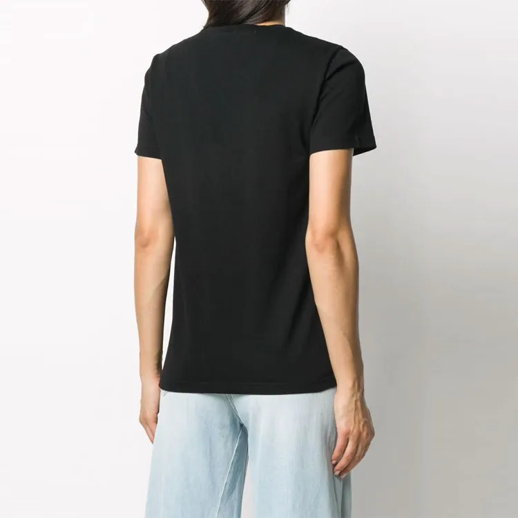 OFF WHITE Logo Print Casual Tee Black-2