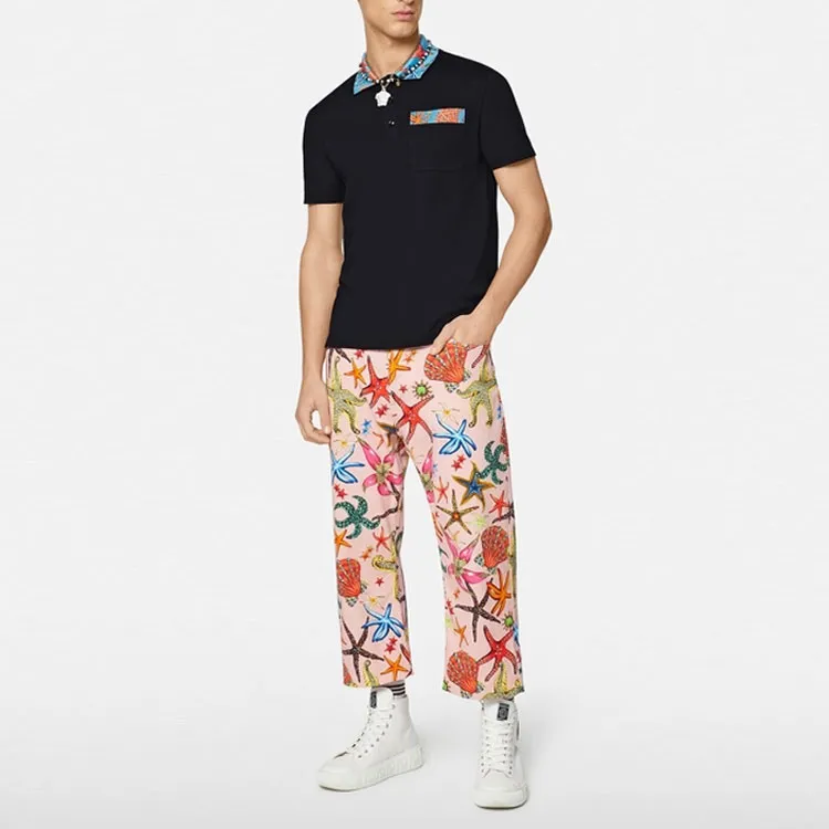 VERSACE Polo Shirts Men Black-3