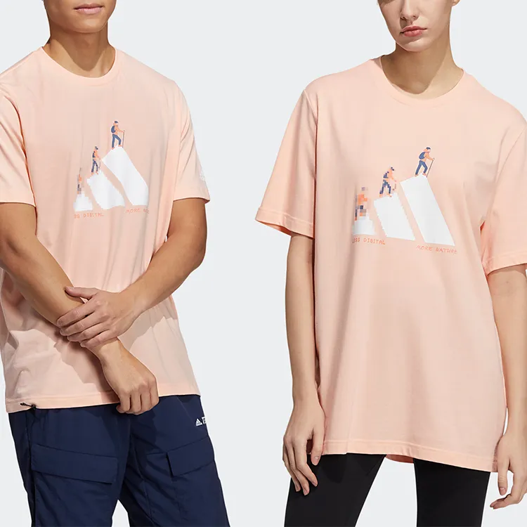 Adidas T Shirts Unisex Hazy Coral Pink-1