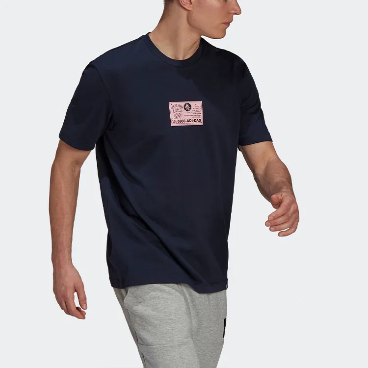 Adidas T Shirts Men Ink Blue-4