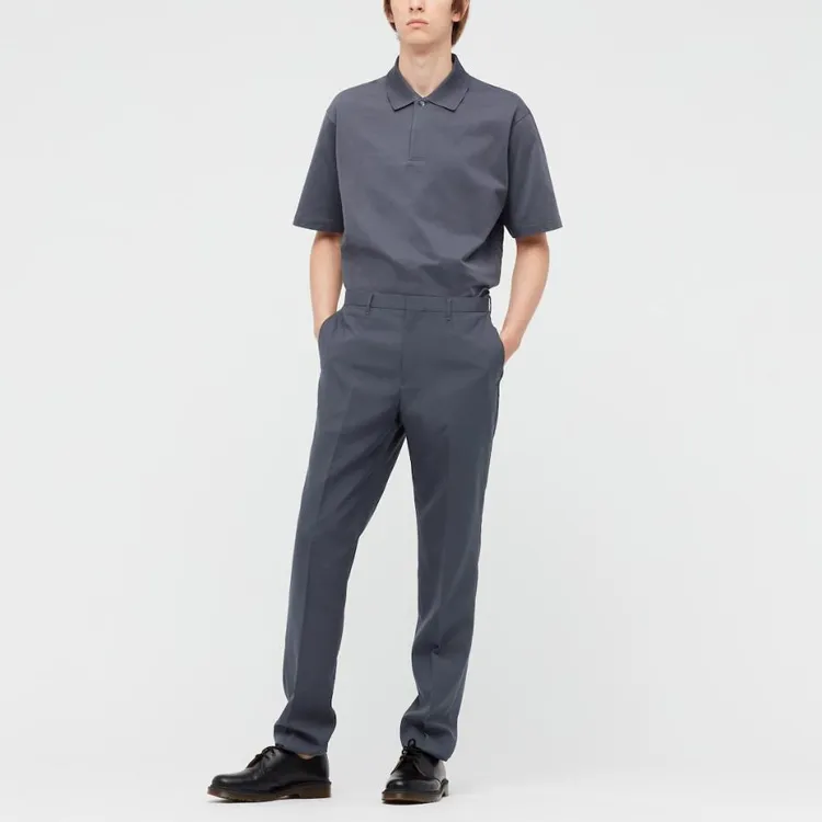 Jil Sander X UNIQLO Jil Sander Collaboration Polo Shirts Men Dark Gray-3