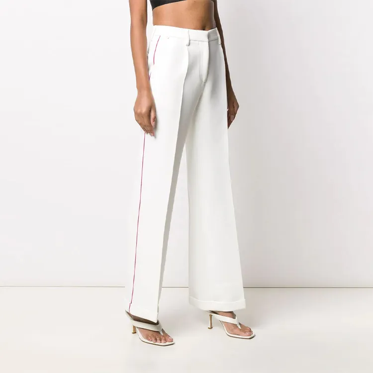 OFF WHITE Contrasting Trim Tailored Trousers-2
