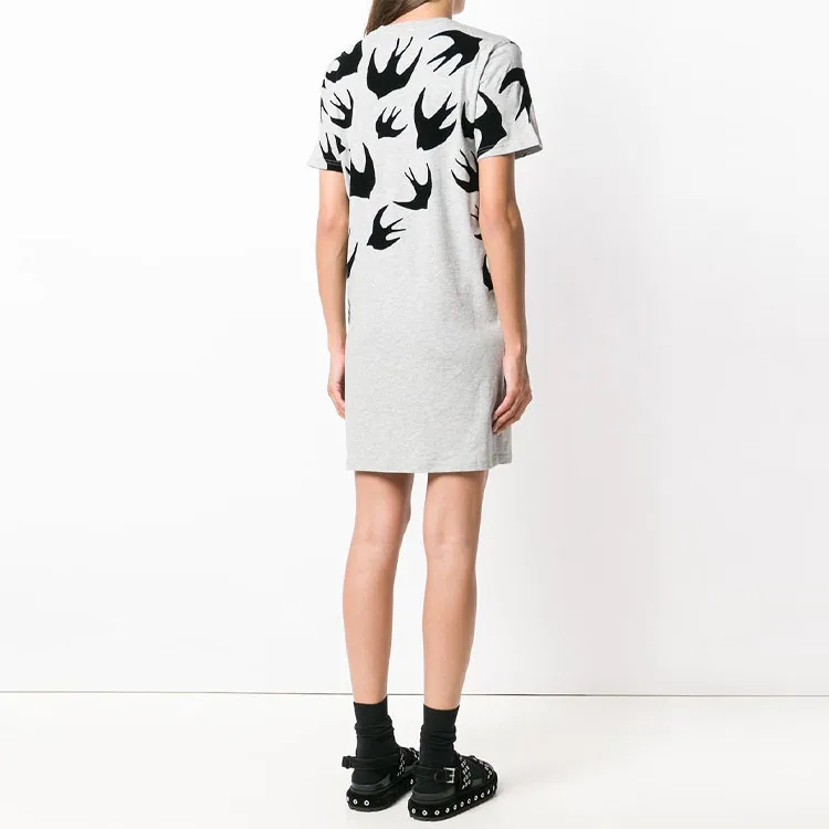 McQ Alexander McQueen Short Sleeved Dresses Women's Light Gray-2