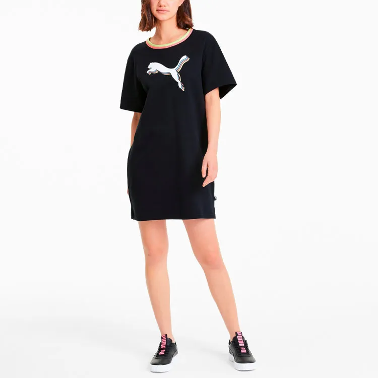 PUMA Short Sleeved Dresses Women's Black-2