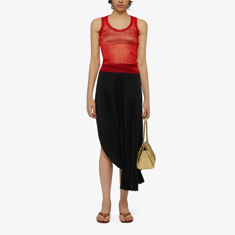 Givenchy Sheer Tank Top 'Red' From The Closet Of Lexie Liu-2