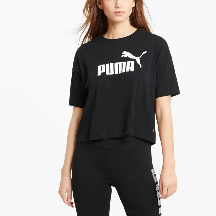 PUMA ESS Crop Tops Women's Black-3
