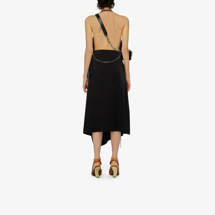 Givenchy Drape Asymmetrical Dress With Metallic Details 'Black'-2