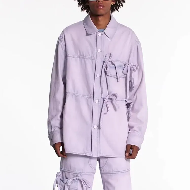 LOUIS VUITTON New Quarterly Products Of LV Shirts Men Light Purple-1