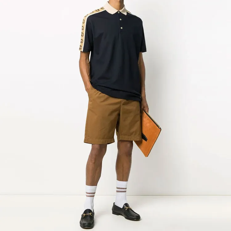 GUCCI Polo Shirt Men's Dark Blue-3