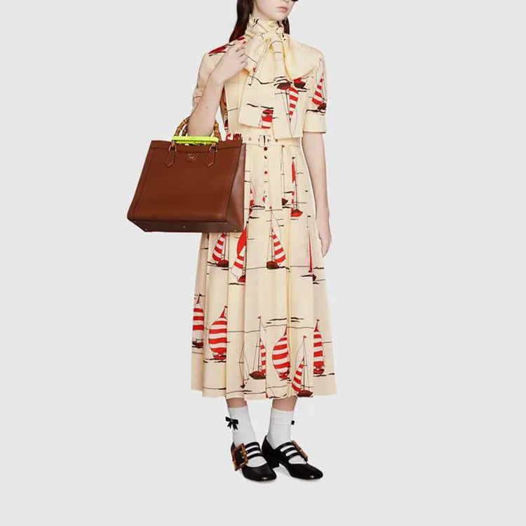 GUCCI Short-Sleeved Dresses Women's White-4