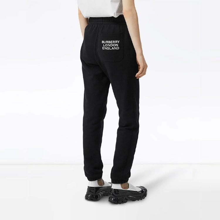 Burberry Knitted Sports Pants Women's Black - POIZON