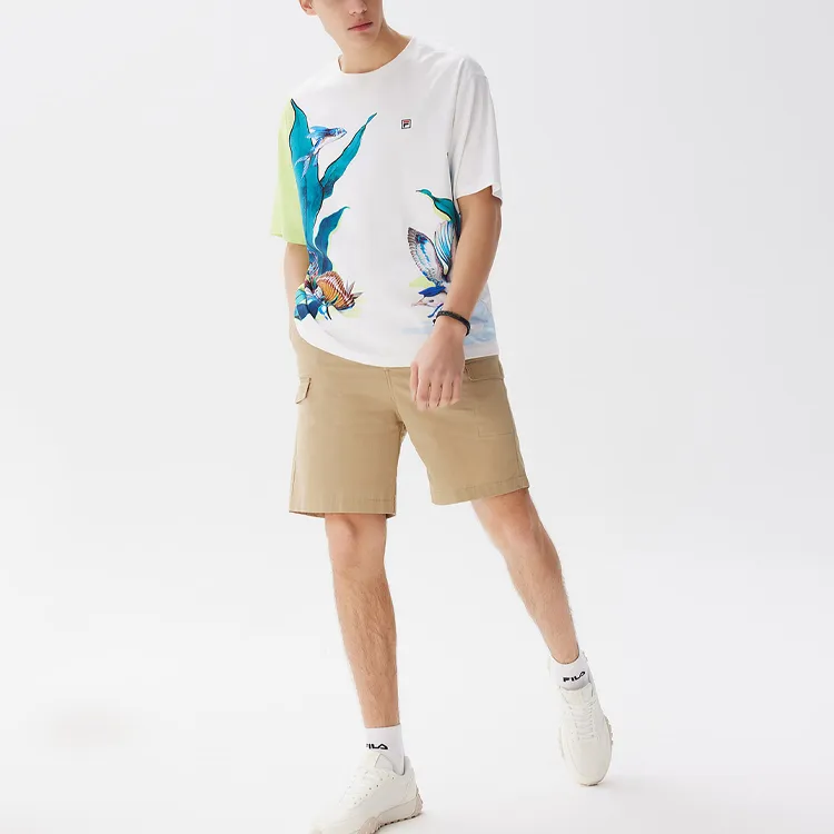 FILA SS21 Drop Shoulder Sleeve T Shirt Men's Standard White-2