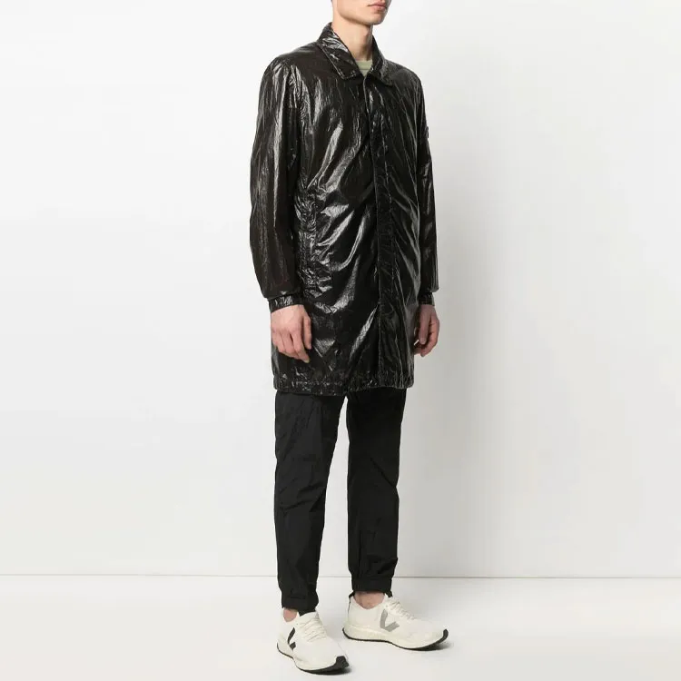 STONE ISLAND Trench Coat Men's Black-3