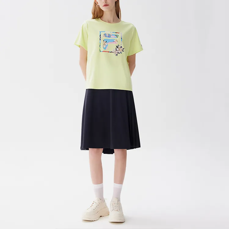 FILA T-Shirts Women's Fluorescent Lime Green-2