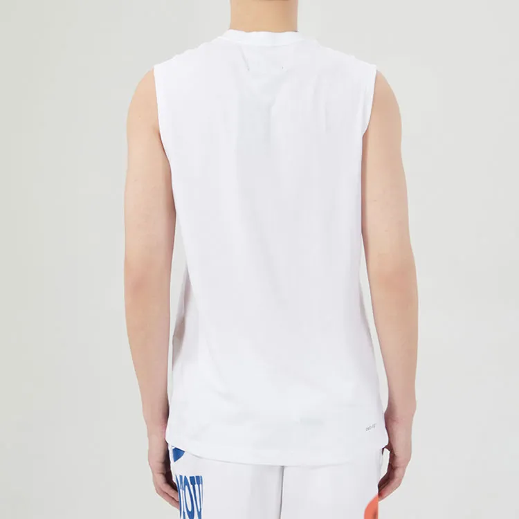 Jordan Air Men's Training Quick-Dry Knit Crewneck Sleeveless Tank White-3