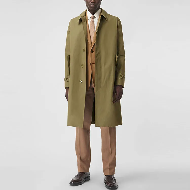 Burberry Trench Coats Men Dark Fern Green-3